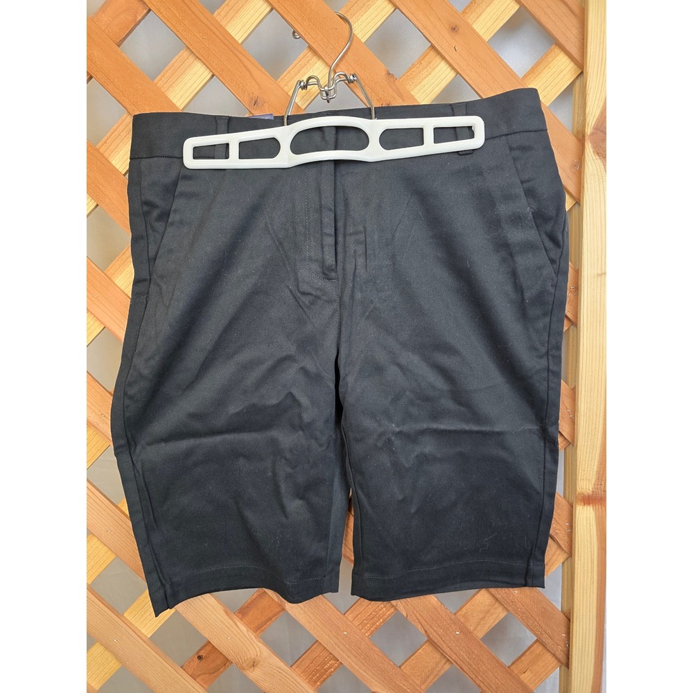 IZOD Schoolwear Uniform Shorts Girls 9 Black Stretch Adjustable Waist - NEW